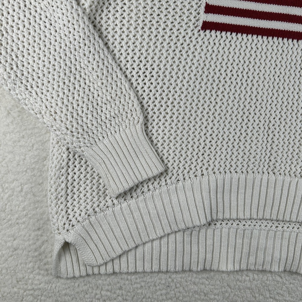 Maurices Sweater Womens 2X USA Flag Patriotic Waffle Knit Pullover Costal Preppy - Picture 4 of 13
